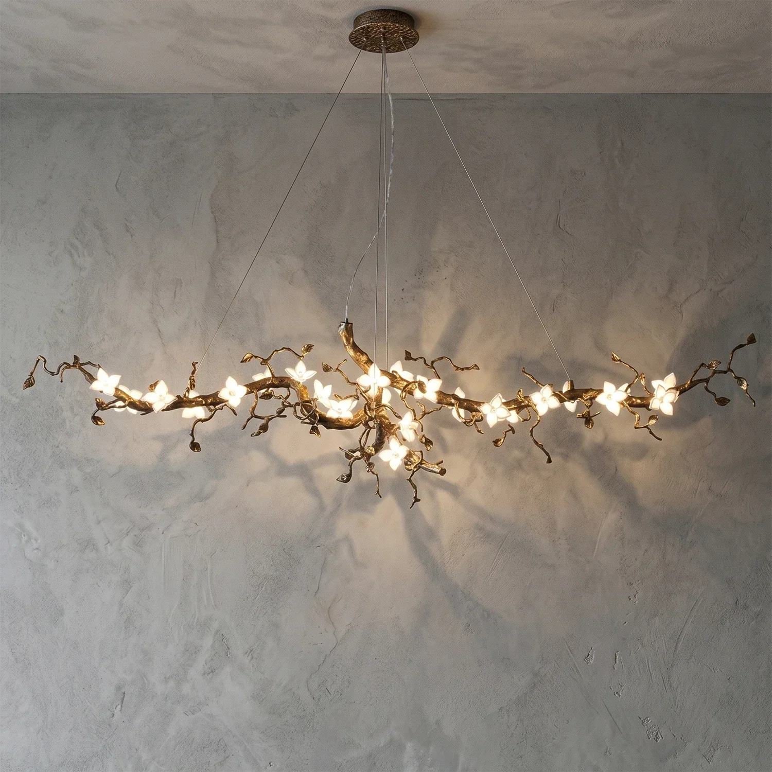 Handcrafted Sculptural Floral Branch Chandelier by Blushlighting