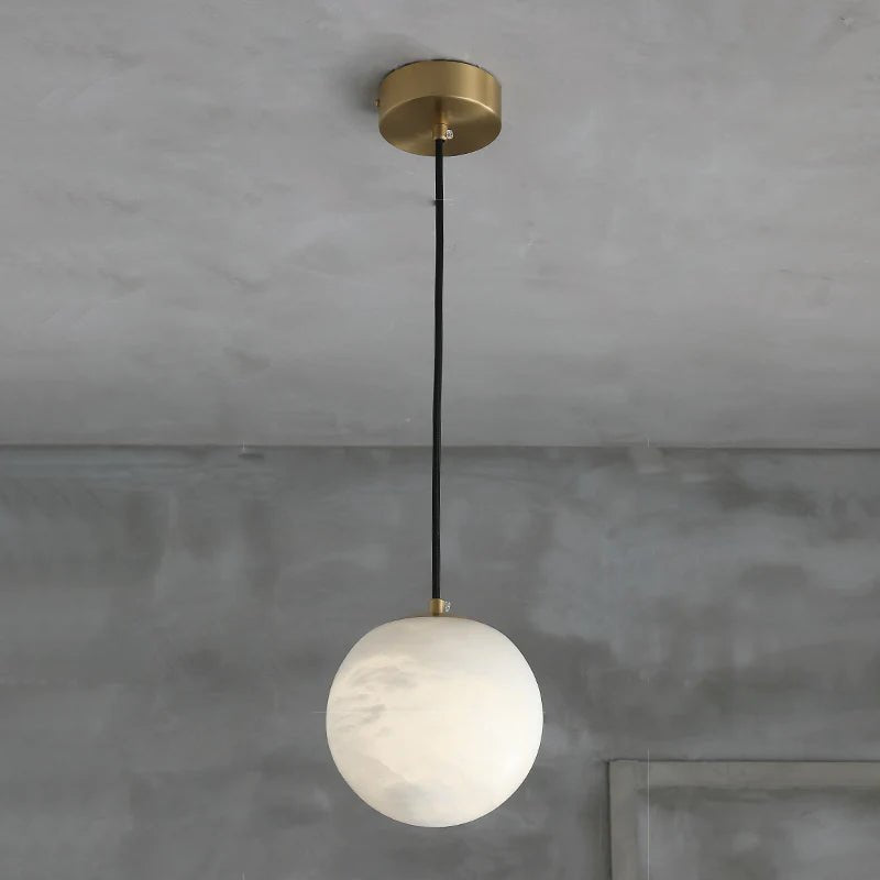 Hansa Alabaster Ball Pendant Light, Island Mini Pendant Light - 6"DBlushlighting