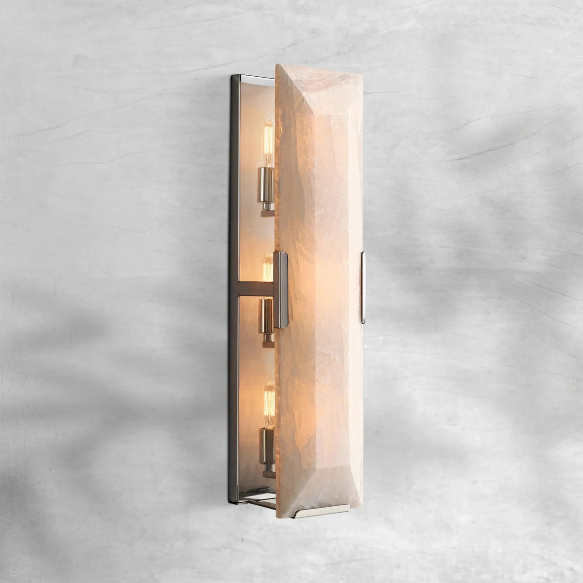 Harlew Calcite Linear Sconce - Polished Stainless SteelBlushlighting