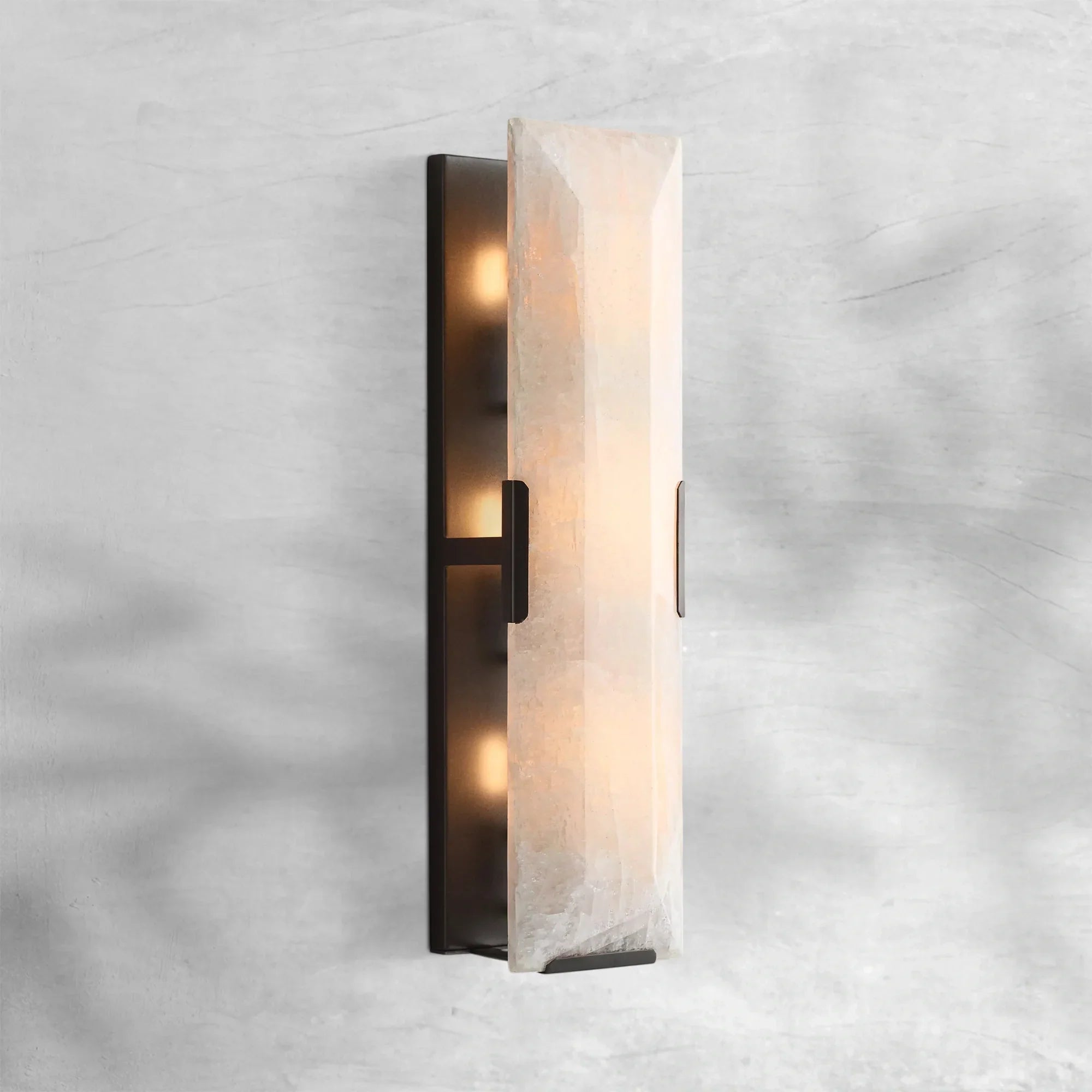 Harlew Calcite Linear Sconce - Matte BlackBlushlighting