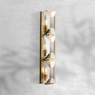 Harlew Crystal Triple Wall Lamp - Lacquered Burnished BrassBlushlighting
