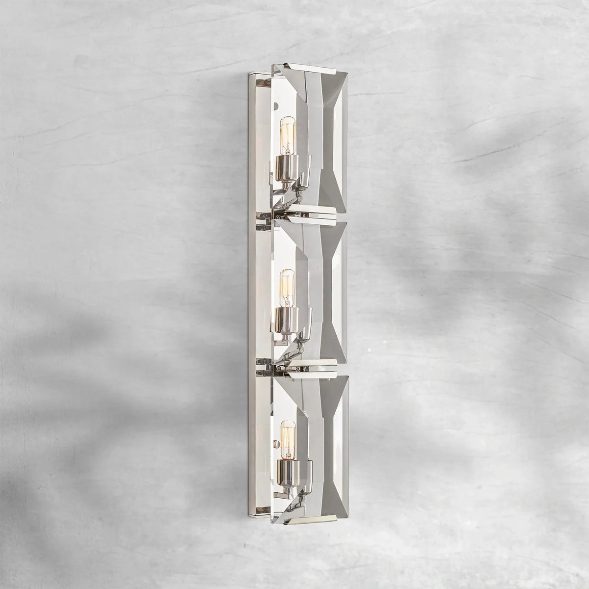 Harlew Crystal Triple Wall Lamp - Polished Stainless SteelBlushlighting