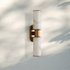 Harline Alabaster 2 - Light Wall Sconce - BrassBlushlighting