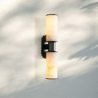 Harline Alabaster 2-Light Wall Sconce-Bronze-