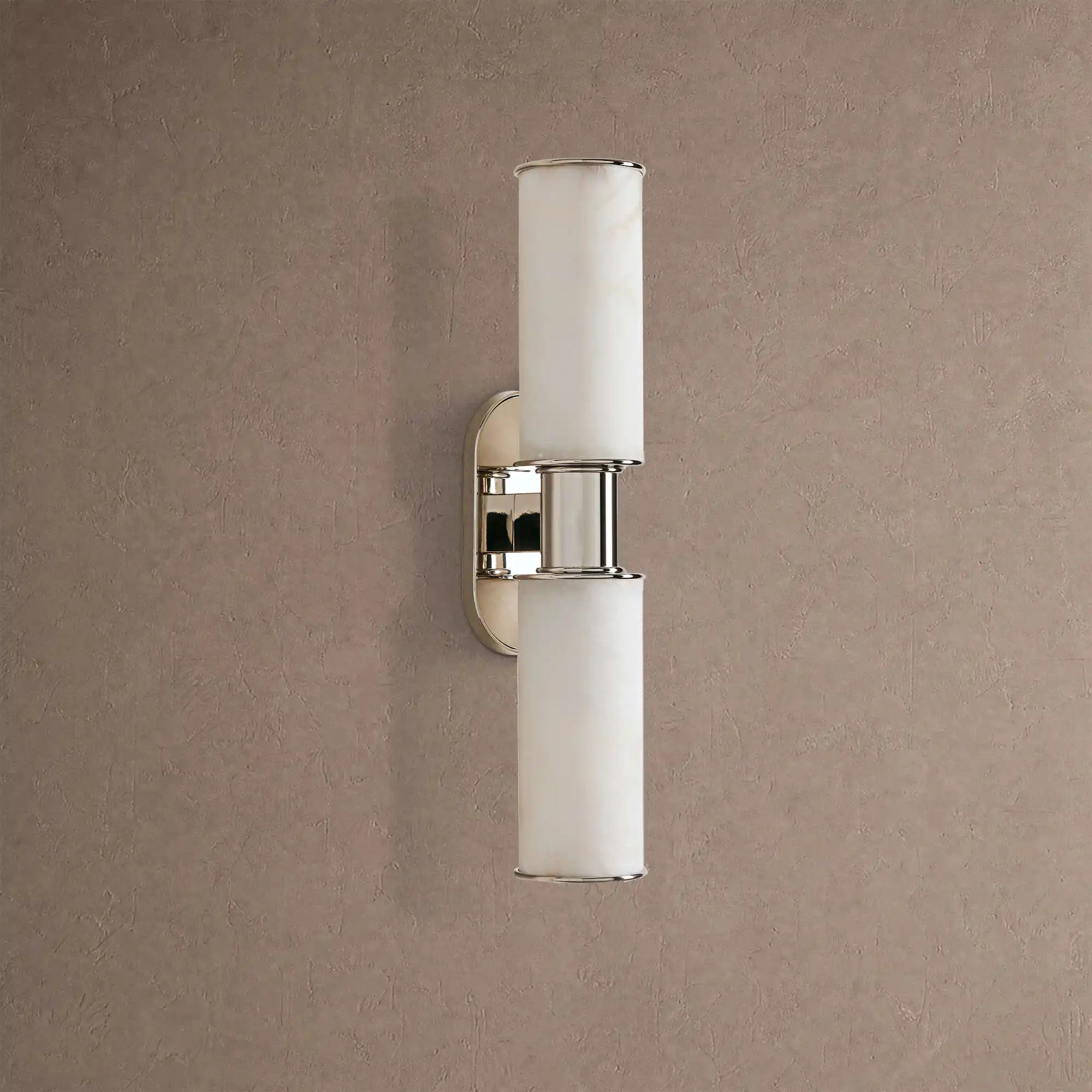 Harline Alabaster 2-Light Wall Sconce - NickelBlushlighting