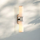 Harline Alabaster 2-Light Wall Sconce-Nickel-