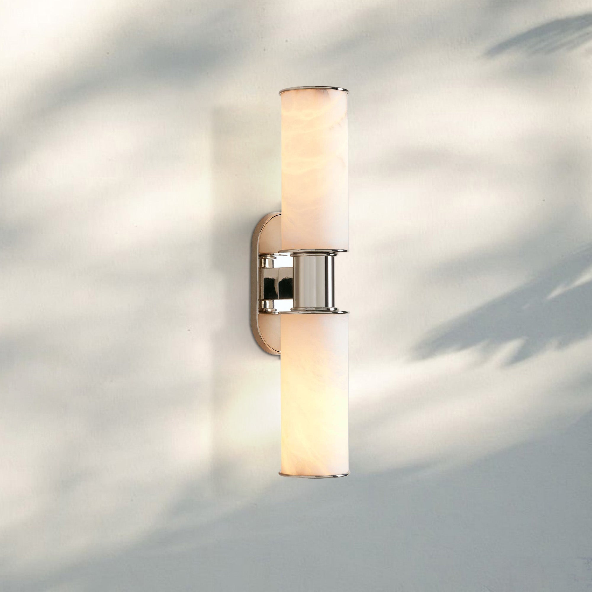 Harline Alabaster 2 - Light Wall Sconce - NickelBlushlighting