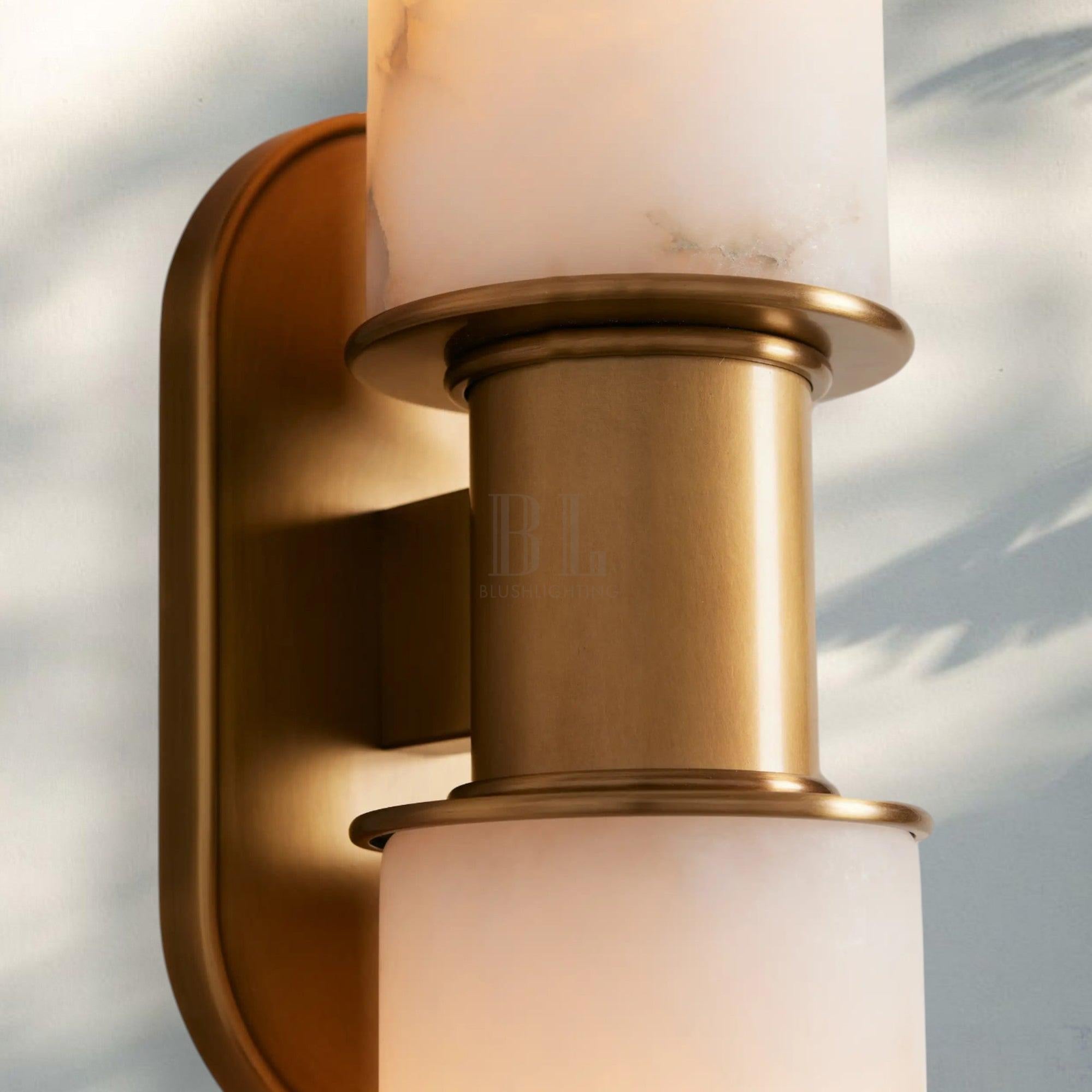 Harline Alabaster 2-Light Wall Sconce-