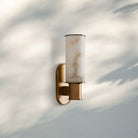 Harline Alabaster Wall Sconce - NickelBlushlighting
