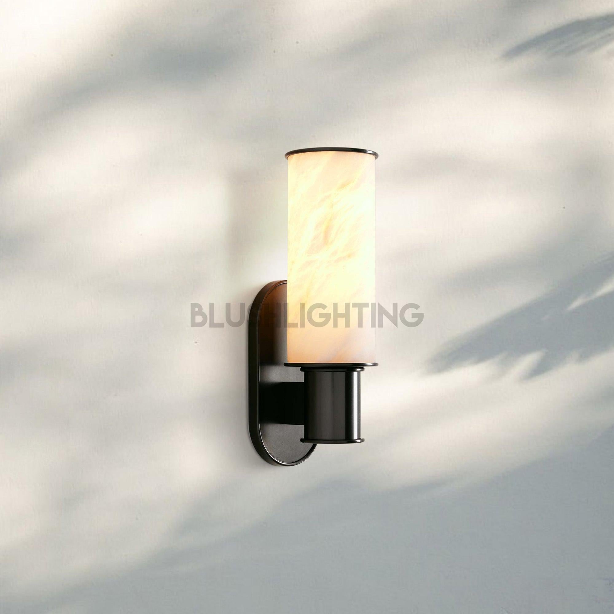 Harline Alabaster Wall Sconce - BronzeBlushlighting