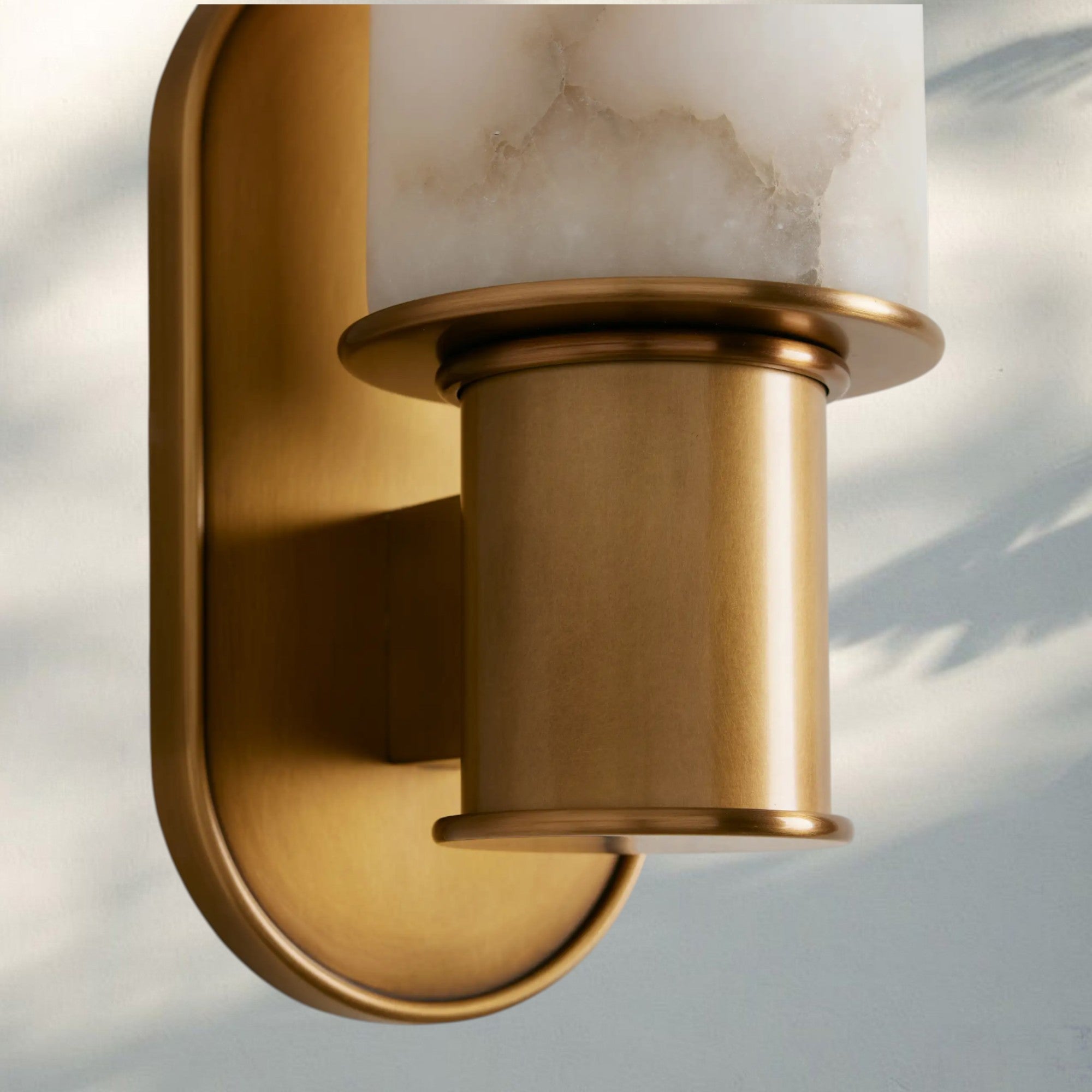 Harline Alabaster Wall Sconce - NickelBlushlighting