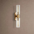 Harline Clear Glass 2-Light Wall Sconce - BrassBlushlighting