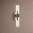 Harline Clear Glass 2-Light Wall Sconce - NickelBlushlighting