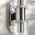 Harline Clear Glass 2 - Light Wall Sconce - NickelBlushlighting