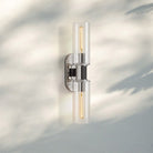Harline Clear Glass 2-Light Wall Sconce-Nickel-