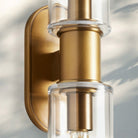 Harline Clear Glass 2 - Light Wall Sconce - NickelBlushlighting