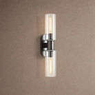 Harline Clear Glass 2-Light Wall Sconce - BlackBlushlighting
