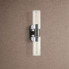 Harline Clear Glass 2-Light Wall Sconce - NickelBlushlighting