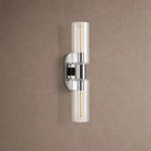 Harline Clear Glass 2-Light Wall Sconce - NickelBlushlighting