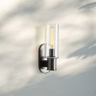 Harline Clear Glass Wall Sconce-Bronze-