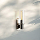 Harline Clear Glass Wall Sconce-Nickel-