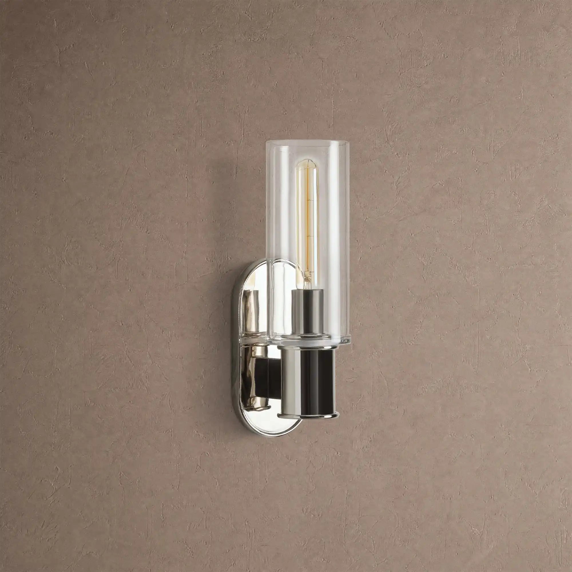 Harline Clear Glass Wall Sconce - NickelBlushlighting