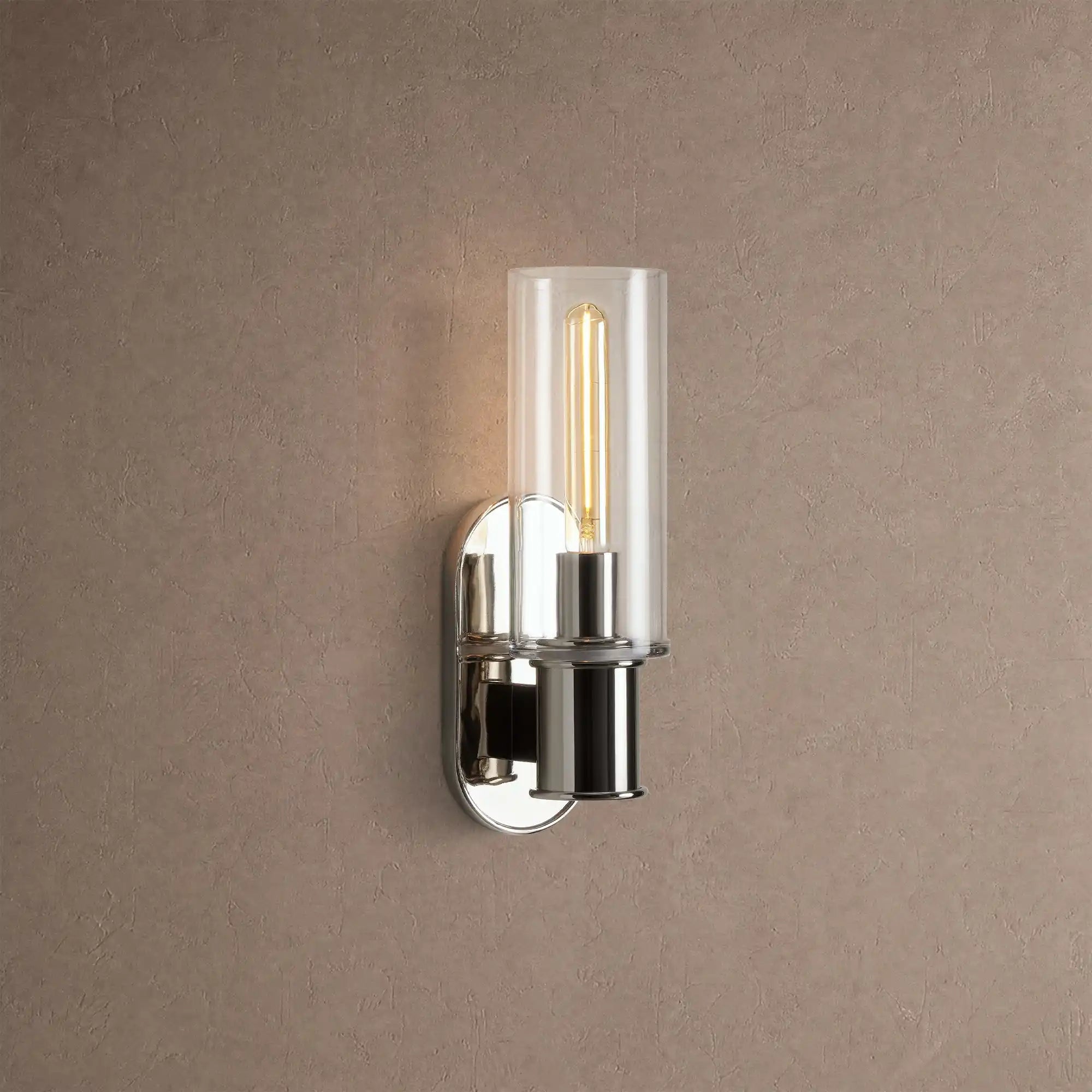 Harline Clear Glass Wall Sconce - NickelBlushlighting