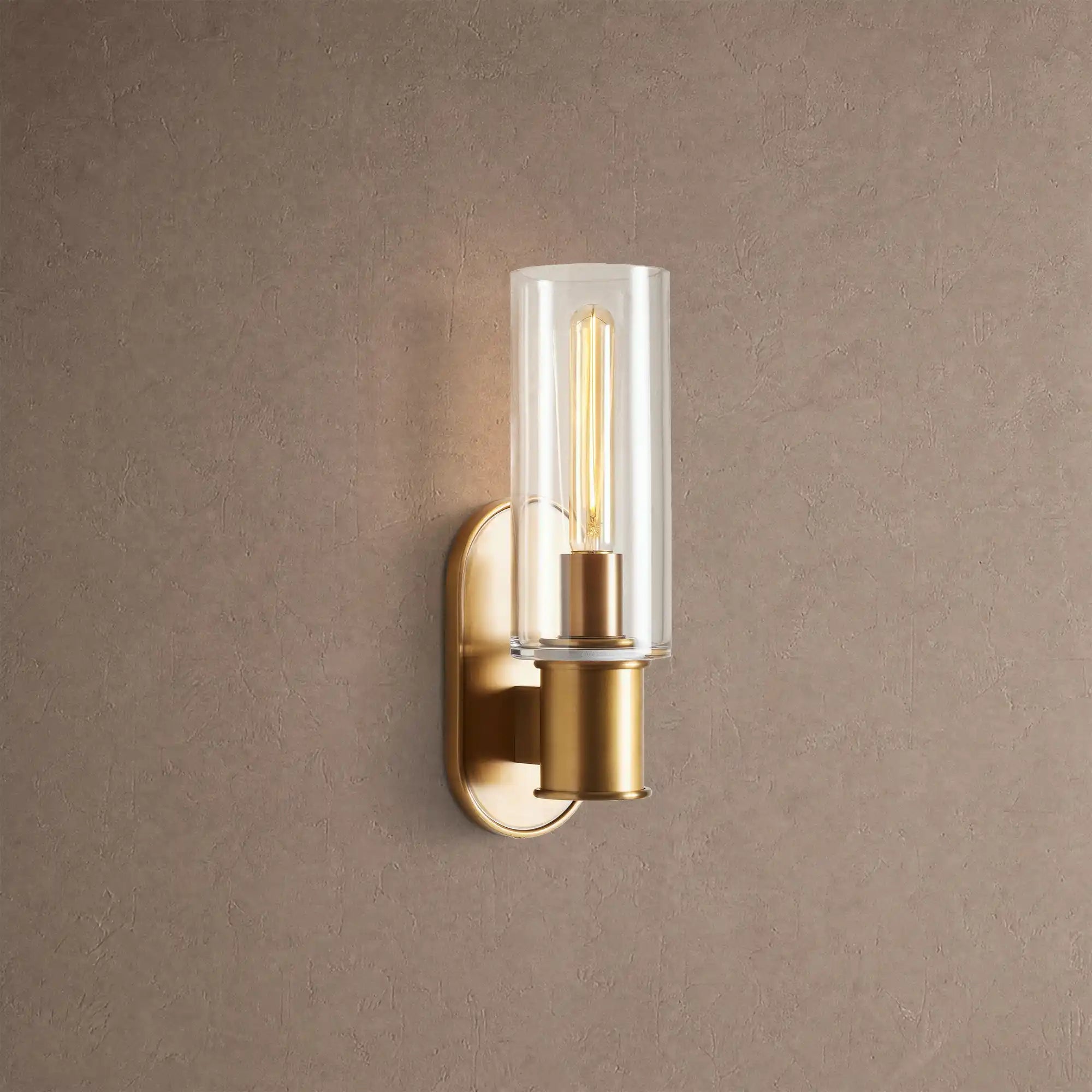 Harline Clear Glass Wall Sconce - BrassBlushlighting