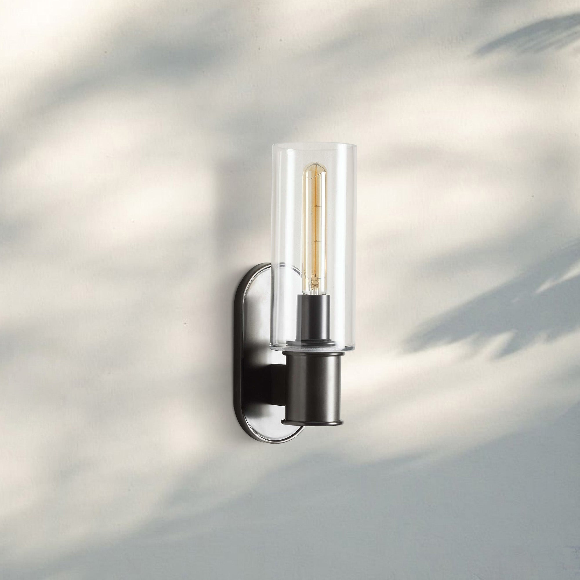 Harline Clear Glass Wall Sconce - NickelBlushlighting