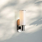 Harline Milk Glass Wall Sconce-Nickel-