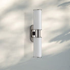 Harline Modern Milk Glass 2-Light Wall Sconce-Nickel-