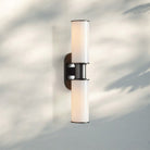 Harline Modern Milk Glass 2 - Light Wall Sconce - NickelBlushlighting