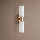 Harline Modern Milk Glass 2-Light Wall Sconce - BrassBlushlighting