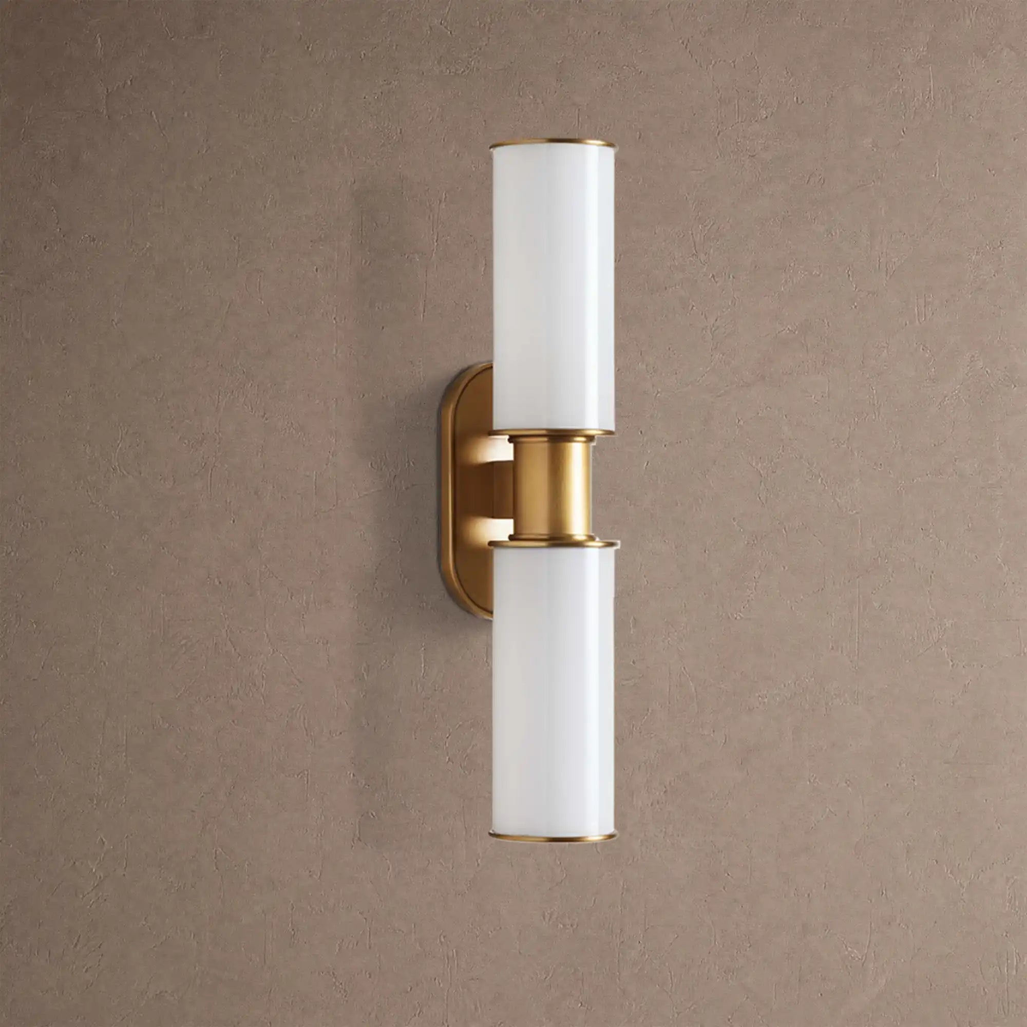 Harline Modern Milk Glass 2-Light Wall Sconce - BrassBlushlighting