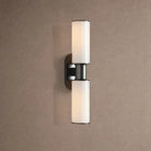 Harline Modern Milk Glass 2-Light Wall Sconce - BlackBlushlighting