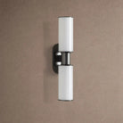 Harline Modern Milk Glass 2-Light Wall Sconce - NickelBlushlighting