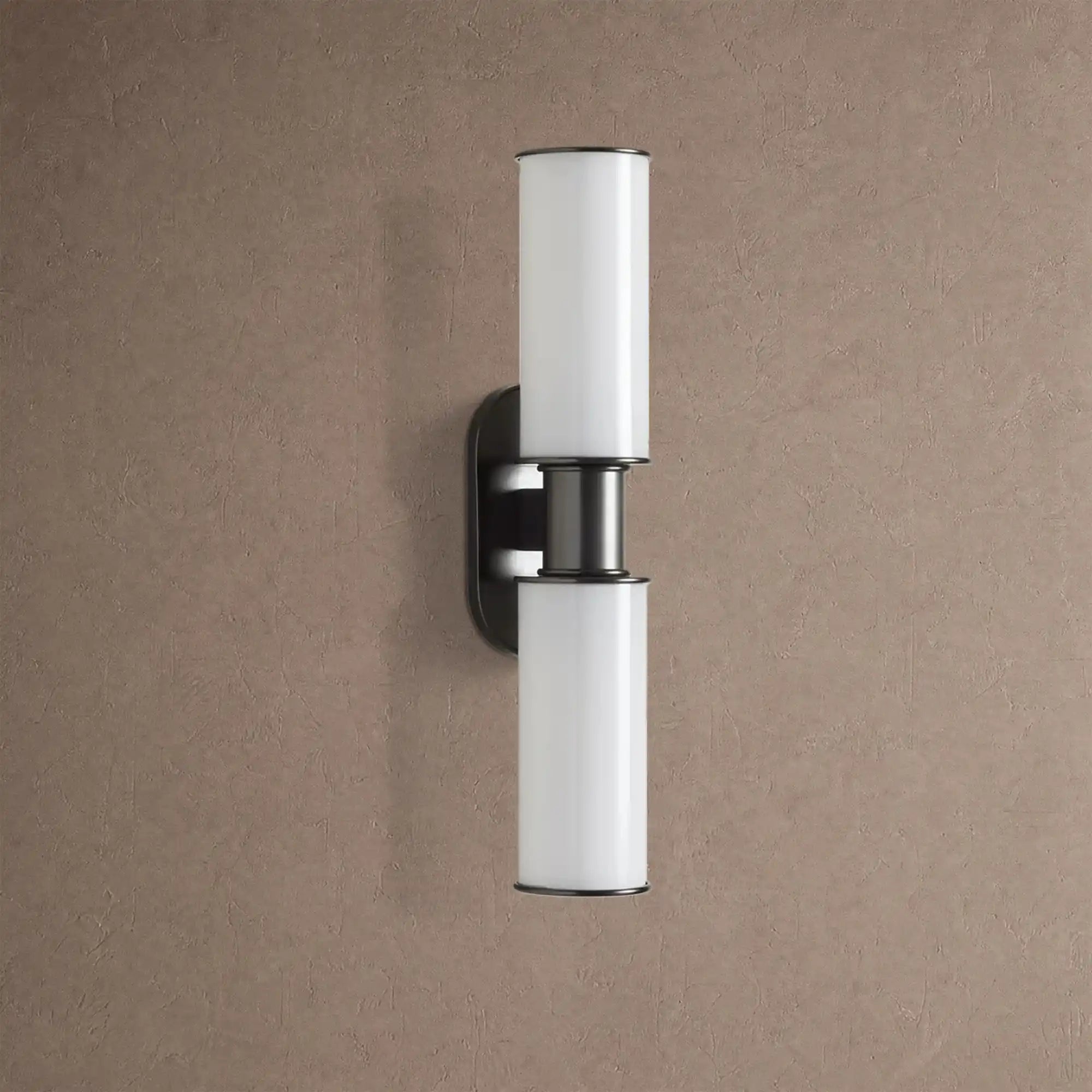 Harline Modern Milk Glass 2-Light Wall Sconce - NickelBlushlighting