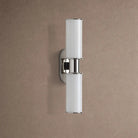 Harline Modern Milk Glass 2-Light Wall Sconce - NickelBlushlighting