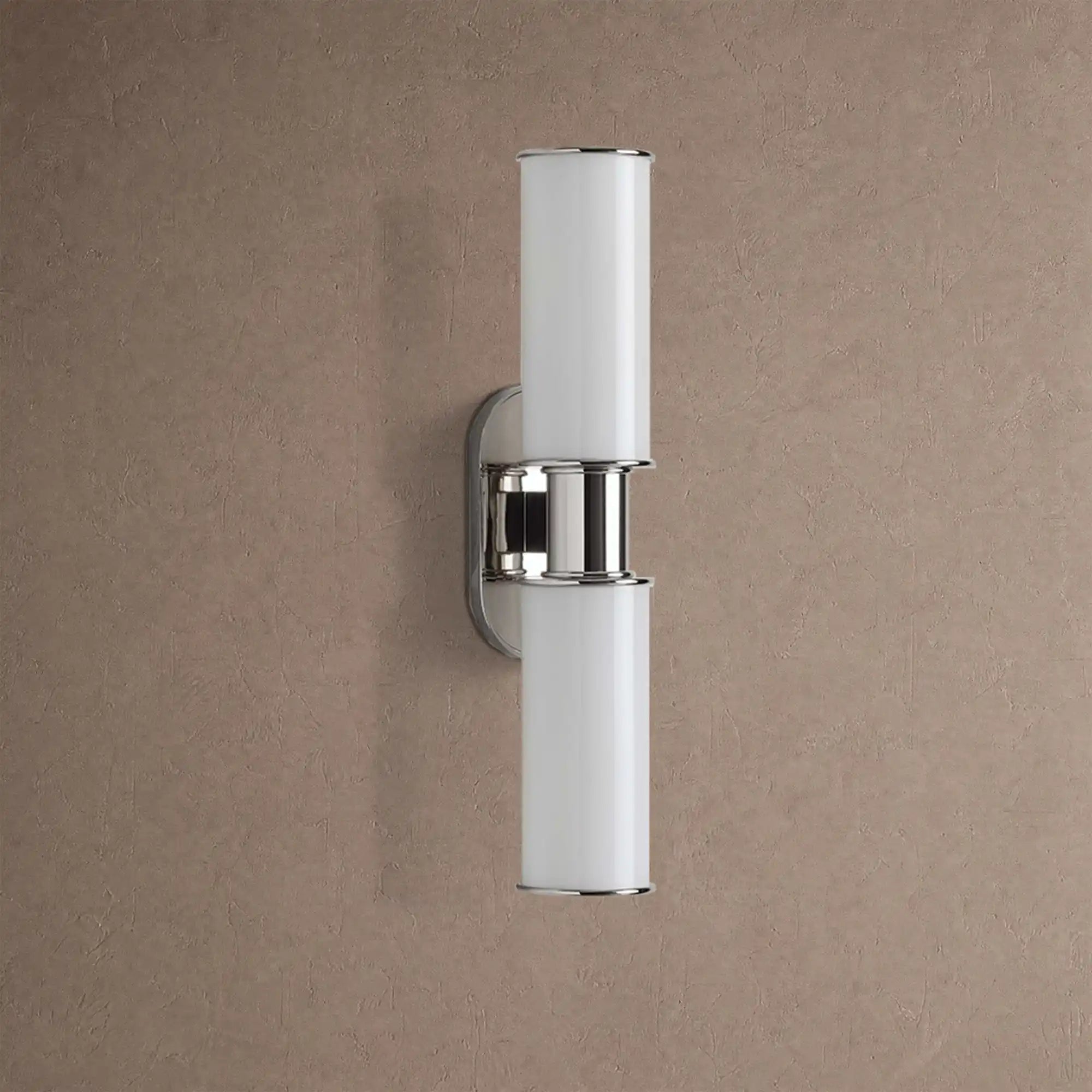 Harline Modern Milk Glass 2-Light Wall Sconce - NickelBlushlighting