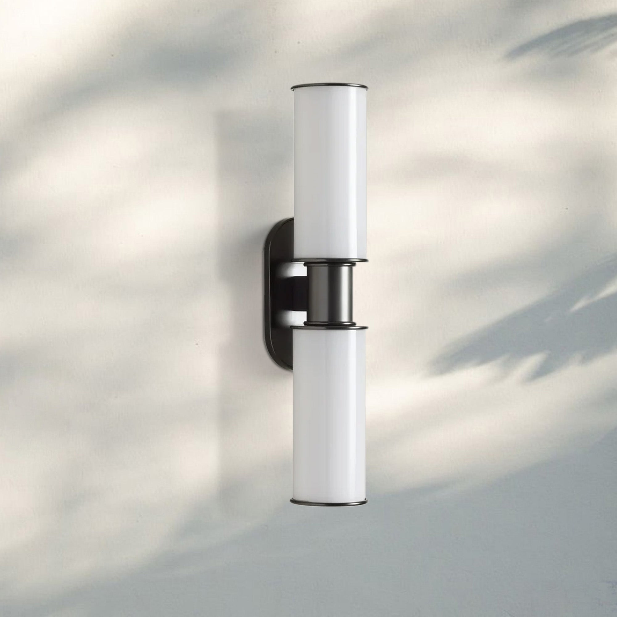 Harline Modern Milk Glass 2-Light Wall Sconce-Bronze-