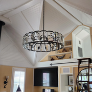 Hoden Modern Crystal Round Chandelier For Living Room, Luxury Chandelier 43"
