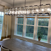 Hoden Modern Crystal Rectangular Chandelier For Dining Room 74"