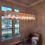 Hoden Modern Crystal Rectangular Chandelier For Dining Room 74"