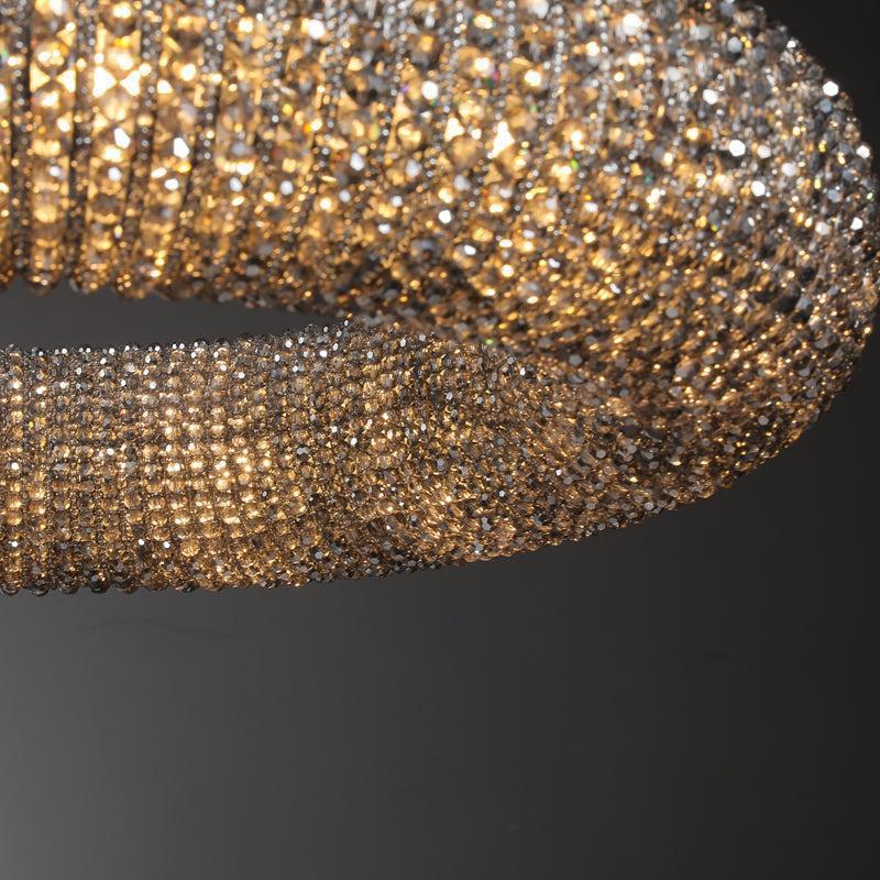 Haze Crystal Round LED Chandelier - Smoke72''Blushlighting