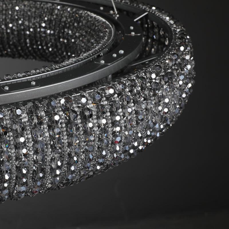 Haze Crystal Round LED Chandelier - Smoke72''Blushlighting