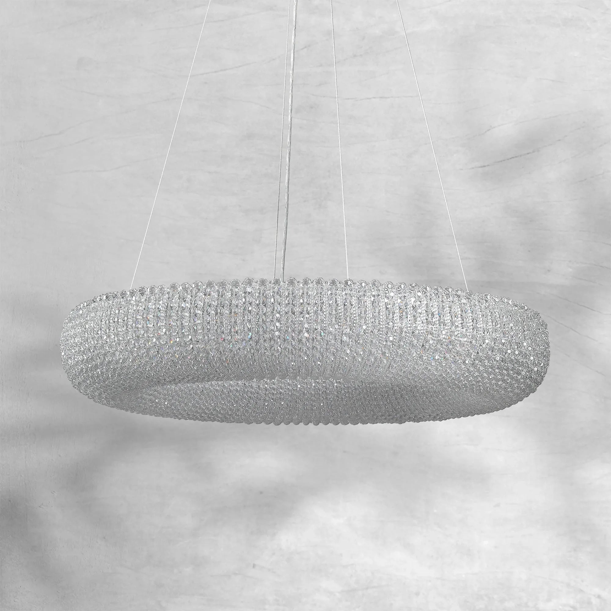 Haze Crystal Round LED Chandelier - Smoke41''Blushlighting