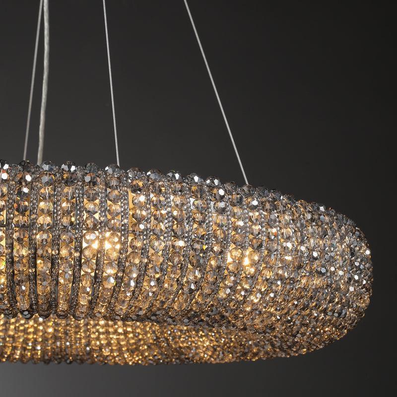 Haze Crystal Round LED Chandelier - Smoke72''Blushlighting