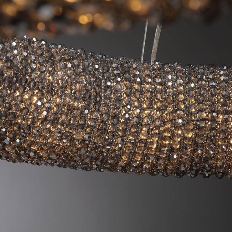 Haze Crystal Round LED Chandelier - Smoke72''Blushlighting