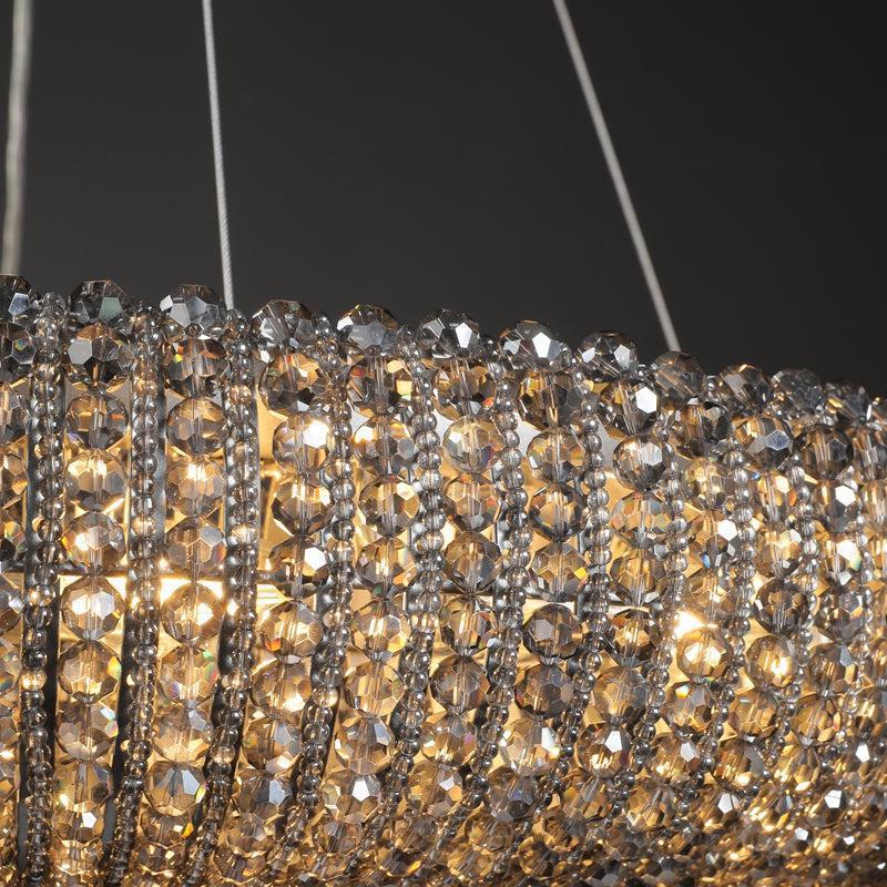Haze Crystal Round LED Chandelier - Smoke72''Blushlighting