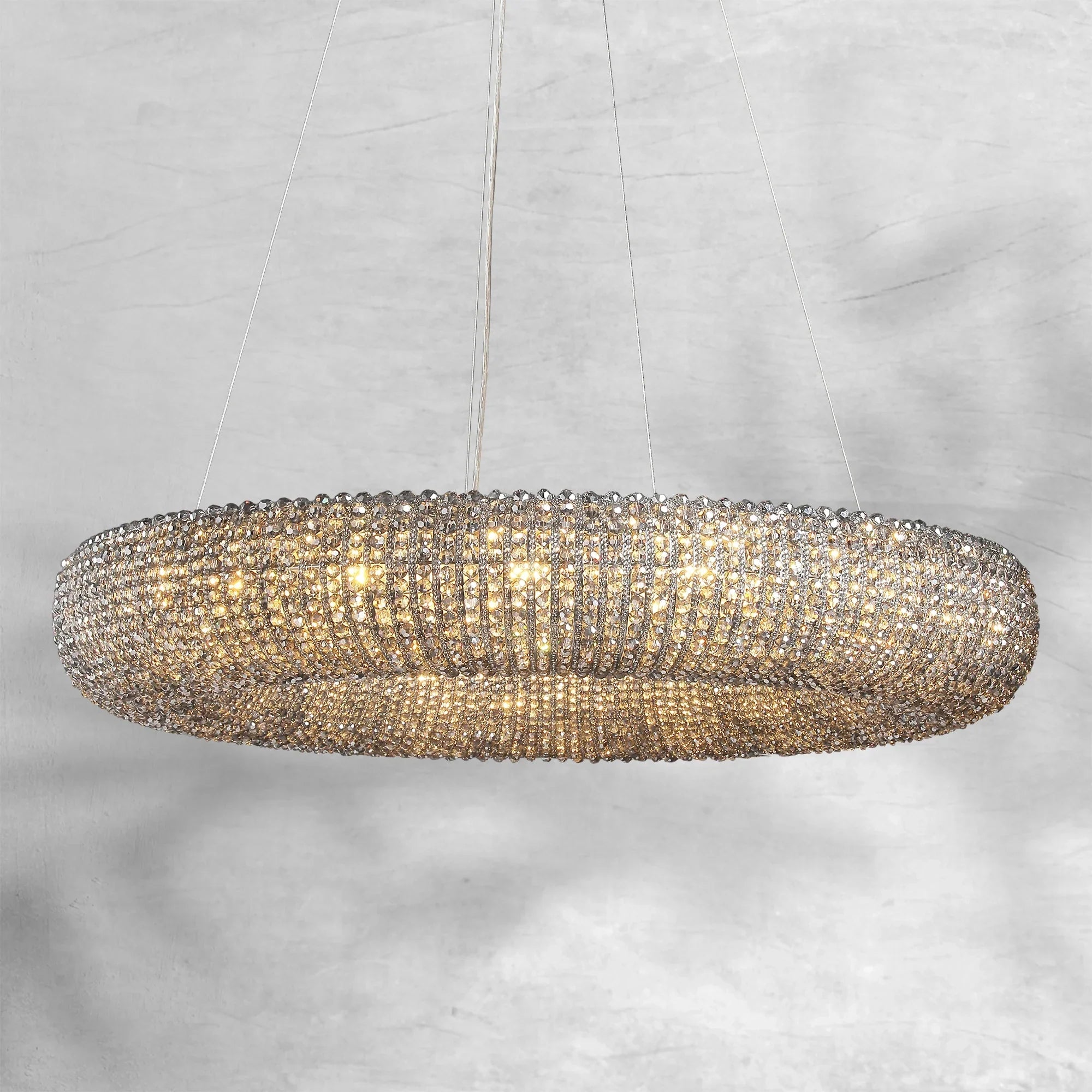 Haze Crystal Round LED Chandelier - Smoke41''Blushlighting